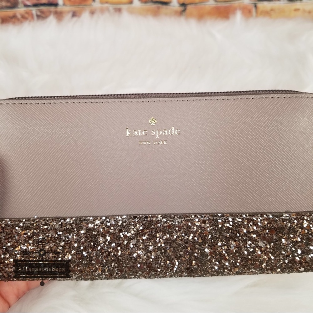 Kate spade NEDA Greta Court GLITTER wallet GREY - Picture 4 of 4